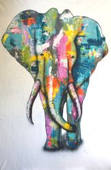 Mr. Elephant 150x100cm Solgt